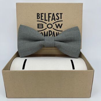 Irish Linen Bow Tie In Antique Sage, 2 of 2