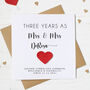 Personalised 3rd Anniversary Card With Leather Heart, thumbnail 6 of 7