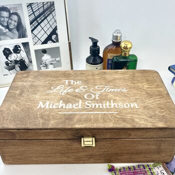 The Life And Times Personalised Wooden Memory Box, 3 of 10