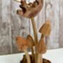 Dragonfly And Toadstool Mushroom Driftwood Statue Ornament Woodland Gift, thumbnail 6 of 8