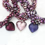 Murano Heart And Pearl Necklace In Purple Or Amethyst, thumbnail 1 of 9