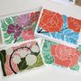 Colourful Linocut Birth Flower Notecards Set Of 12, thumbnail 8 of 10