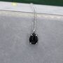 Sterling Silver Genuine Black Onyx Pear Necklace, thumbnail 3 of 11