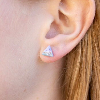 Willow Sterling Silver Triangle Stud Earrings, 2 of 4