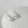 Silver Fingerprint Star Earrings, thumbnail 2 of 6