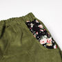 Men's Olive Corduroy Rolled Hem Cropped Trousers, thumbnail 3 of 4