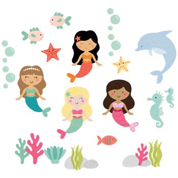 Magical Mermaids Fabric Wall Stickers, 2 of 2