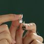 Sterling Silver Schrodinger's Cat Asymmetric Huggie Hoop Earrings, thumbnail 7 of 11