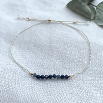 Sapphire Silk Bracelet September Birthstone Jewellery, 3 of 6
