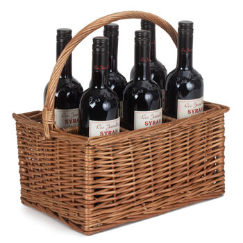 Personalised Wicker Wine Bottle Carrier Basket Gift, 4 of 8