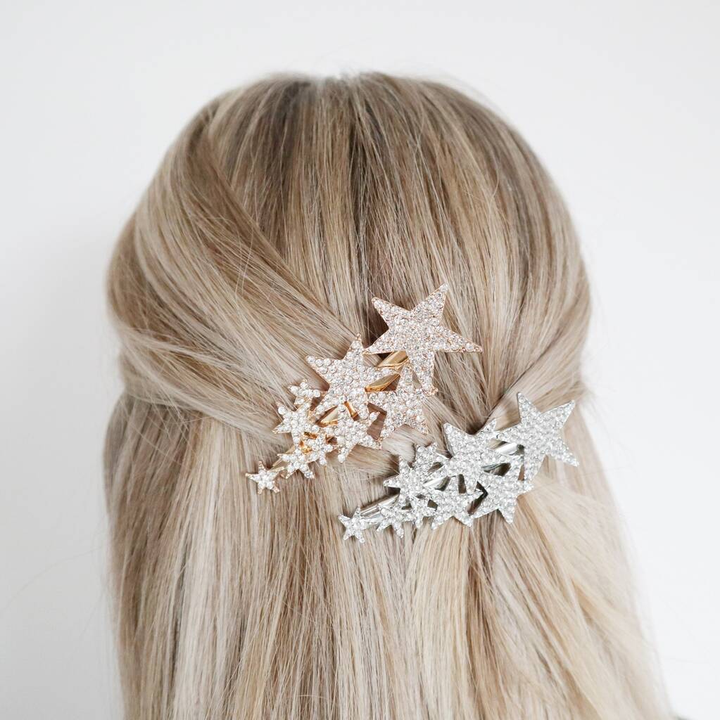 Encrusted Cluster Star Hair Clip, 1 of 4