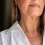 Pink Tourmaline Hoop Drop Earrings, thumbnail 1 of 11