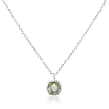 Brooklyn Green Amethyst And Sterling Silver Necklace, 2 of 4