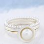 Pearl Stacking Ring Set. Sterling Silver, thumbnail 4 of 12