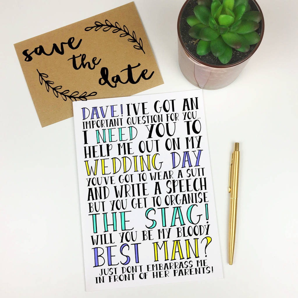 Funny 'Will You Be My Best Man?' Card By The New Witty ...