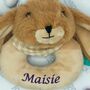 Brown Bunny Personalised Rattle, From Birth, Gift Boxed, thumbnail 1 of 6