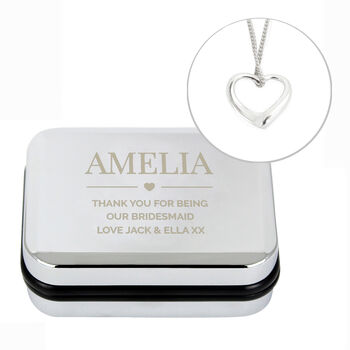 Personalised Box And Sterling Silver Heart Necklace, 10 of 10