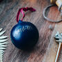 Traditional Personalised Blue Christmas Bauble, thumbnail 1 of 3