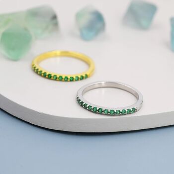 Emerald Green Half Eternity Ring, 5 of 11