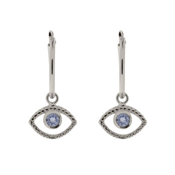 Eye Of Intuition Topaz Hoops In Silver/Gold Plated, 2 of 8