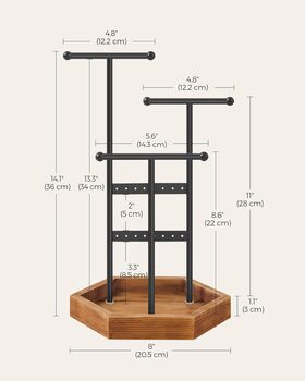 White Metal Wood Jewellery Display Tree Stand Hold, 8 of 12