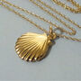 Dainty 18 K Gold Filled Shell Clam Necklace, thumbnail 5 of 6