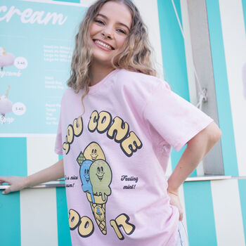 You Cone Do It Women's Ice Cream Graphic T Shirt, 2 of 4