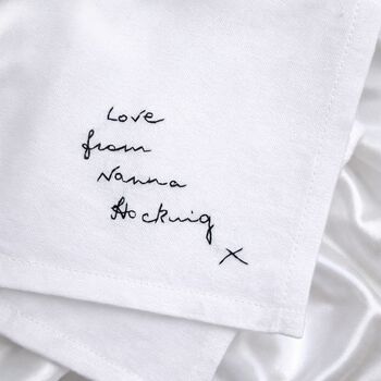 Personalised Wedding Memorial Handkerchief With Handwriting, 4 of 7