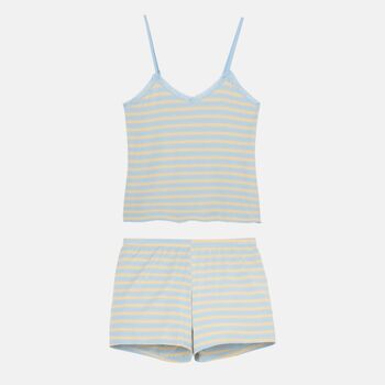 Women's 'Cornish' Bamboo Lace Camisole Short Pyjama Set, 4 of 7