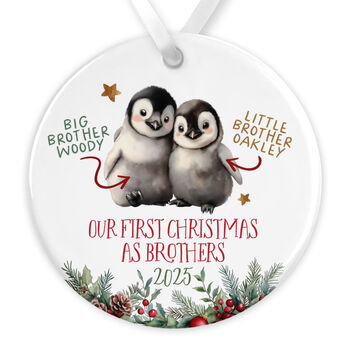 Personalised First Christmas As Brothers / Sisters Bauble Keepsake, 3 of 3