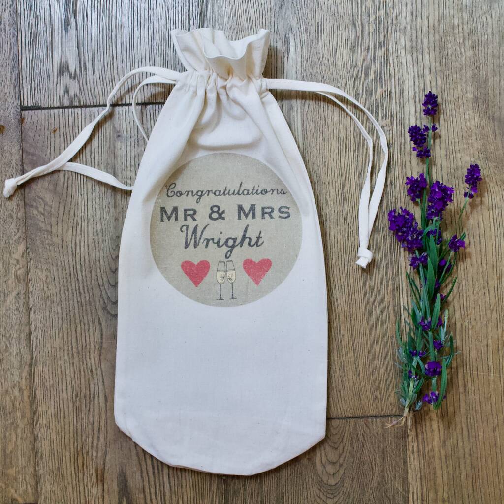 Congratulations Personalised Cotton Bottle Bag, 1 of 2