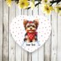 Personalised Cute Yorkshire Terrier In Red Bandana, thumbnail 2 of 2