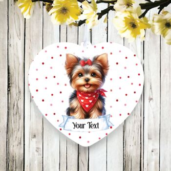 Personalised Cute Yorkshire Terrier In Red Bandana, 2 of 2