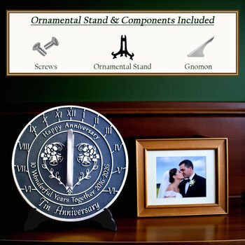 10th Tin Anniversary Sundial Gift Celebration Present, 5 of 10