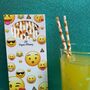 Emoji Paper Straws Box Of 38 100% Biodegradable, thumbnail 1 of 8