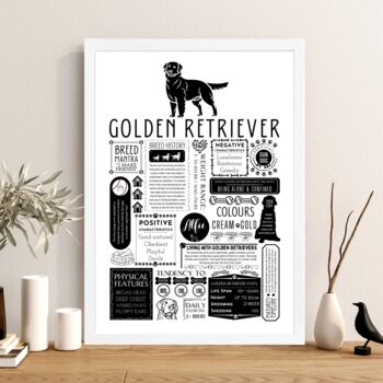 Personalised Golden Retriever Dog Trait Fact Print, 3 of 7