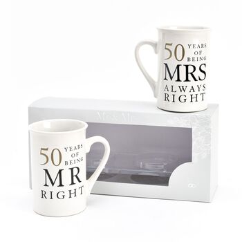 Golden Anniversary 50 Years Mr And Mrs Always Right Mugs, 2 of 4