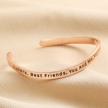 Adjustable Sisters Meaningful Word Wave Bangle, 3 of 8