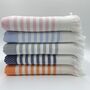 Leros Striped Peshtemal Towel Orange, thumbnail 9 of 11