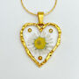 Heart Necklace With Daisy Flowers And Gold Beads, thumbnail 1 of 12