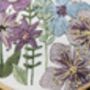 'Birdsong' Floral Linen Panel Embroidery Pattern Design, thumbnail 6 of 10