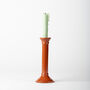 Handmade Burnt Orange Ceramic Tall Taper Candlestick, thumbnail 1 of 3