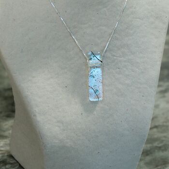 Silver Blue Sparkling Glass Sterling Silver Necklace, 2 of 11