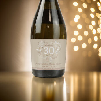 Personalised 30th Pearl Wedding Anniversary Prosecco, 2 of 3