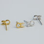 Sterling Silver Simple Bunny Ears Stud Earrings, thumbnail 3 of 6