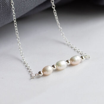 Freshwater Pearl Dashes And Dots Necklace, 3 of 6