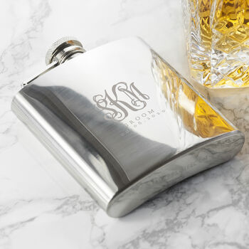 Monogrammed 6oz Hip Flask, 5 of 7