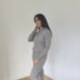 Personalised Pure Cashmere Grey Jumpsuit Hooded Onesie, thumbnail 1 of 11