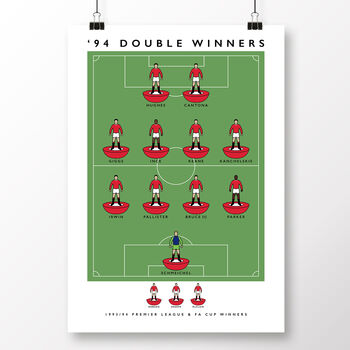 Manchester United '94 Double Winners Poster, 2 of 8