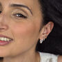 Sterling Silver U Shaped Molten Hinged Huggie Earrings, thumbnail 2 of 3